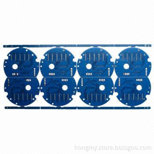 Double Layer + Gold + Blue PCB with 1.0mm Board Thickness, 0.25mm Outline